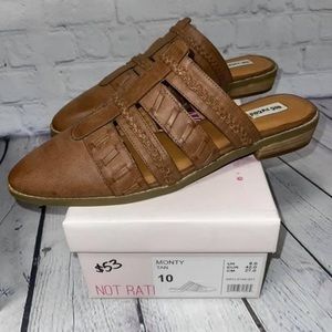 Size 10 NEW IN BOX mule boutique tan/brown shoes